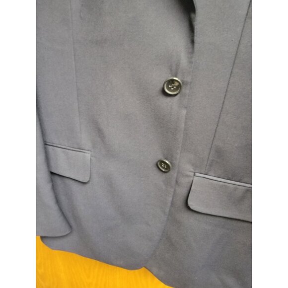 Mens Navy Blue Classic 2-Button Suit Polyester & Rayon Unhemmed Pants 42R * 34 - Picture 9 of 16